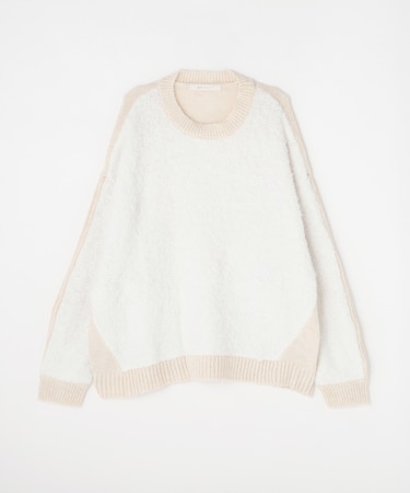 <GALLARDAGALANTE>袖ボタンブークレニット