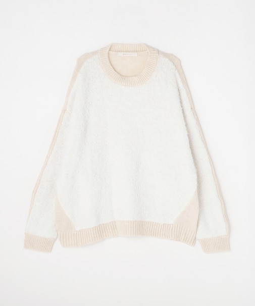 <GALLARDAGALANTE>袖ボタンブークレニット