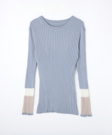 <GALLARDAGALANTE>3配色袖シアーニット