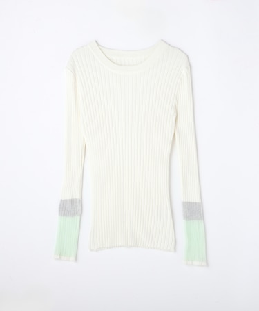 <GALLARDAGALANTE>3配色袖シアーニット