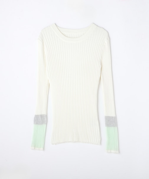 <GALLARDAGALANTE>3配色袖シアーニット