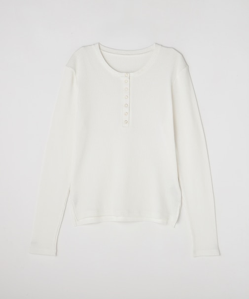 <GALLARDAGALANTE>スナップボタンワッフルカットソー