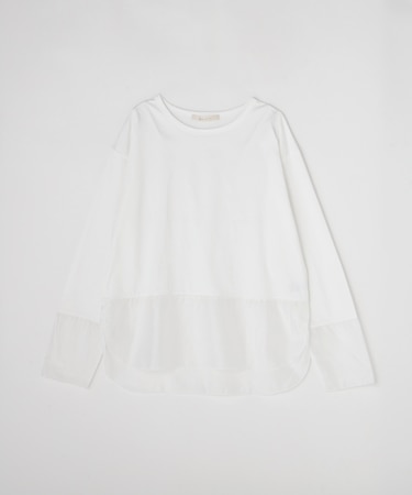 <GALLARDAGALANTE>裾袖口切替シアーカットソー