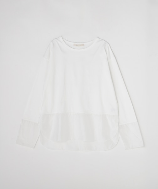 <GALLARDAGALANTE>裾袖口切替シアーカットソー