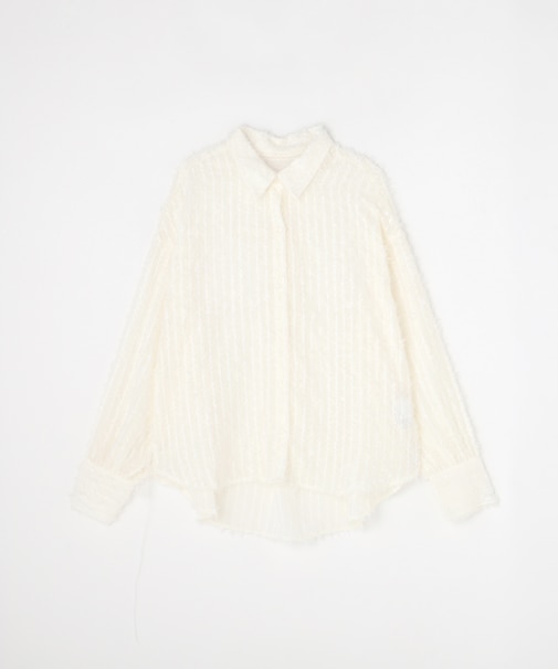 <GALLARDAGALANTE>シアーフリンジシャツ