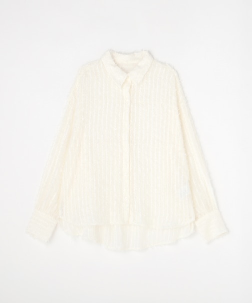 <GALLARDAGALANTE>シアーフリンジシャツ