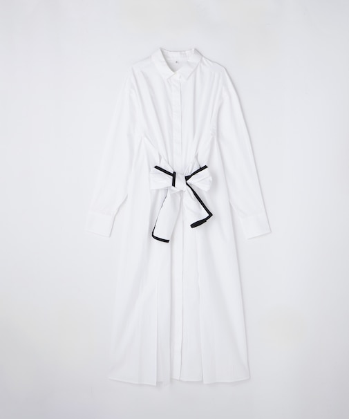 <GALLARDAGALANTE>パイピングベルト付きシャツワンピース