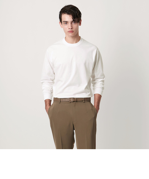 <UNITED ARROWS>SARROWS オーガニックコットン クルーネック ロングスリーブ Tシャツ