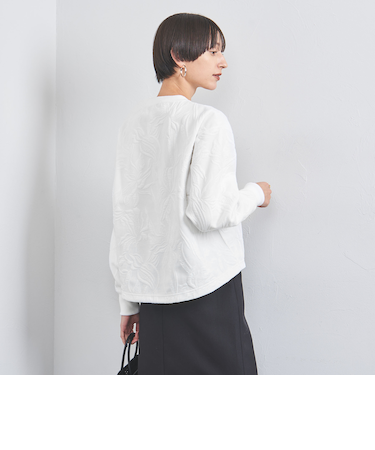 <UNITED ARROWS>フラワー ジャカード ロングスリーブ スウェット