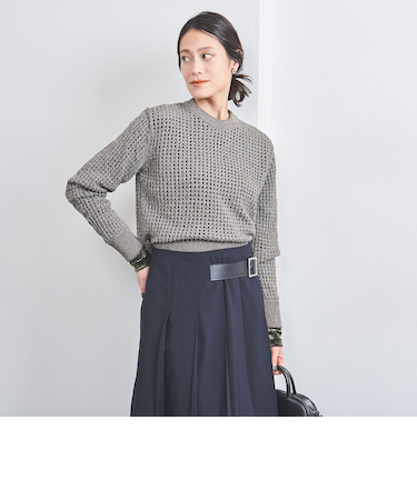 <UNITED ARROWS>メッシュ ラメ プルオーバーニット