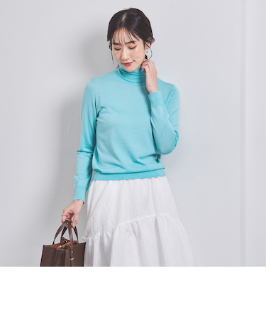 <UNITED ARROWS>16G ウール タートルネック ニット