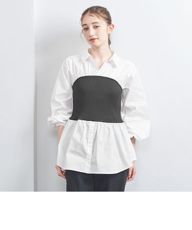 <UNITED ARROWS>ニットビスチェ コンビ シャツ