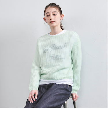 <UNITED ARROWS>アゼ モヘヤ クルーネック ショートニット