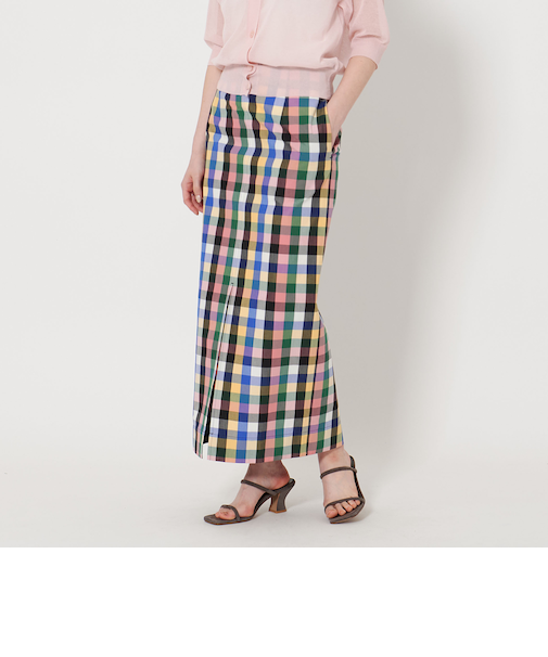 <UNITED ARROWS>チェック タイトマキシ スカート