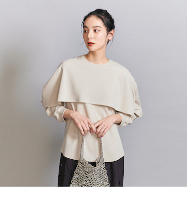 <BEAUTY&YOUTH UNITED ARROWS>【WEB限定 Wardrobe DAILY MINIMAL】ケープフリル レイヤーカットソー