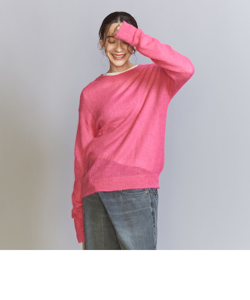 <BEAUTY&YOUTH UNITED ARROWS>アルパカナイロン スカシ クルーネック ニット