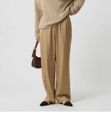 <BEAUTY&YOUTH UNITED ARROWS>コットンレーヨンサテン ドローストワイドパンツ