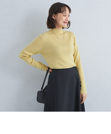 <GREEN LABEL RELAXING>ウォッシャブルウール リブ ボトルネック ニット プルオーバー