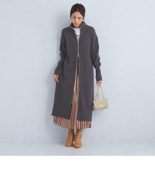 <GREEN LABEL RELAXING>［size SHORTあり］SERENITY セレニティ ジップ ニット ワンピース