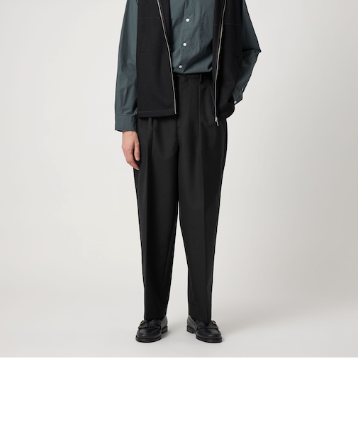 <Steven Alan> ウール オックスフォード イン ツープリーツ ドレス トラウザーズ