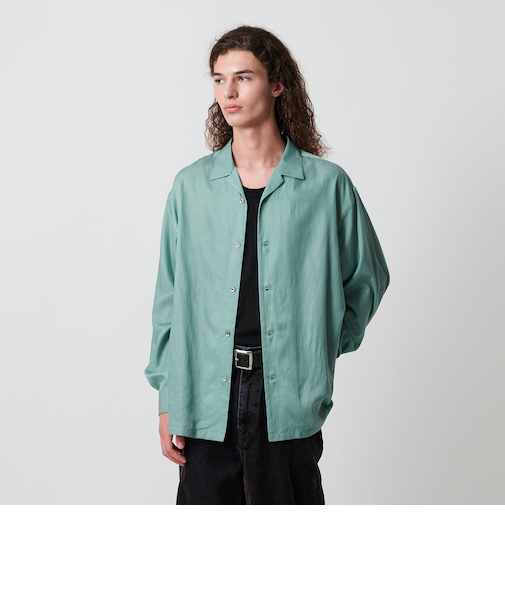 <MONKEY TIME>キュプラ コットン オープンカラー シャツ