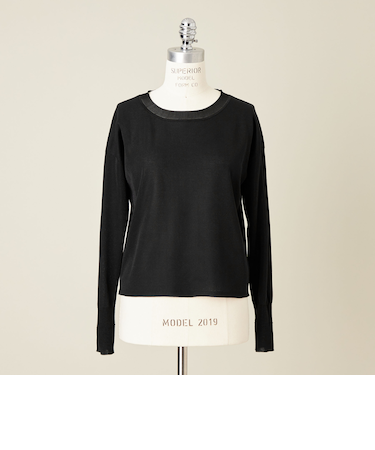 <conte>ブライト ダブルフェイス クルーネックニット