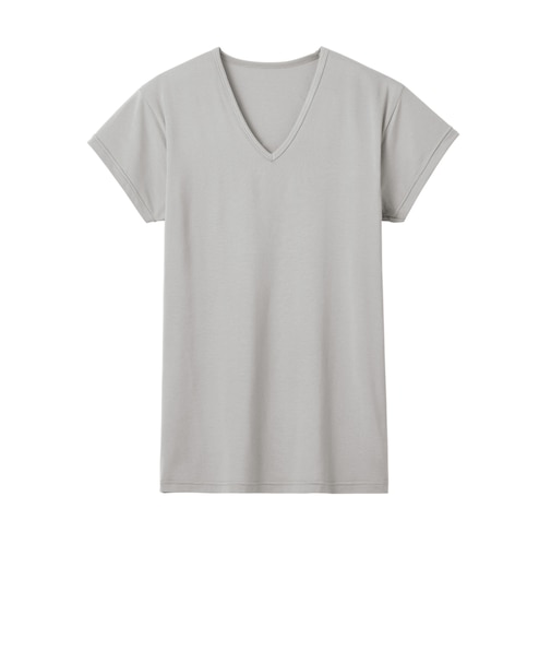 【アセドロン】VネックTシャツ(汗取りパッド付き)(短袖)