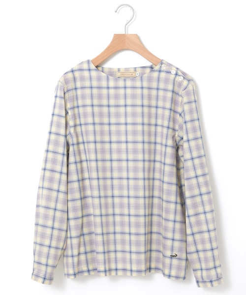 コットンウール プルオーバー チェックブラウス｜クロコダイルの