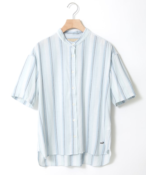 バンドカラー ストライプ チュニック【一部店舗限定】