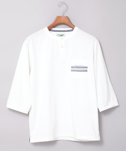 ヘンリーネック 七分袖 Tシャツ【吸汗速乾】｜クロコダイルの
