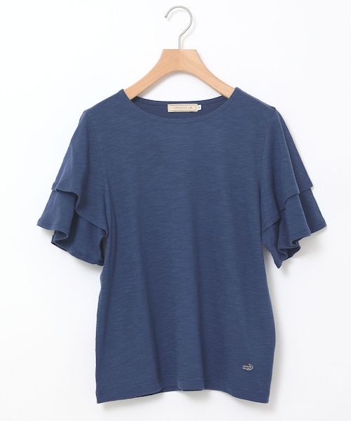 スラブ天竺 フリルスリーブ Tシャツ｜クロコダイルの