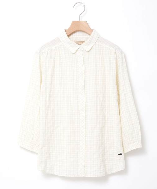 カラミクロスドビー チェック ブラウス【JAPAN FABRIC】