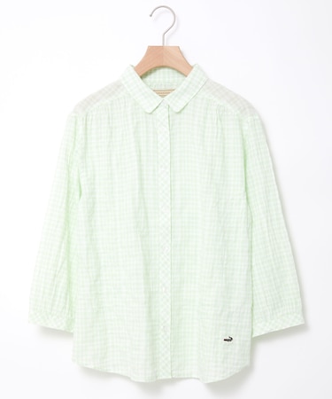 カラミクロスドビー チェック ブラウス【JAPAN FABRIC】