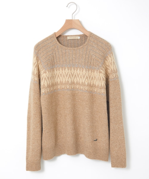 極上美品✨ CHANEL 03A ウールブレンド プルオーバー フリル ニット ウールブレンド フェアアイル柄 プルオーバーニット【手洗いOK