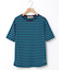 柄編み襟 ボーダー Tシャツ