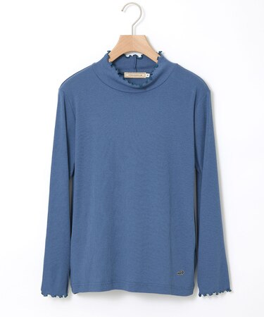 メロー ハイネック リブカットソー