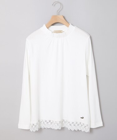 裾レース ハイネック プルオーバー