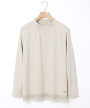 裾レース ハイネック プルオーバー