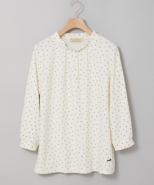 幾何学模様 ギャザー カットソー