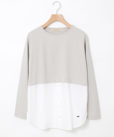 布帛ドッキング カットソー