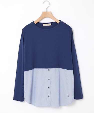 布帛ドッキング カットソー