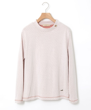 ドット柄 ハイネック プルオーバー