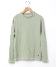ドット柄 ハイネック プルオーバー