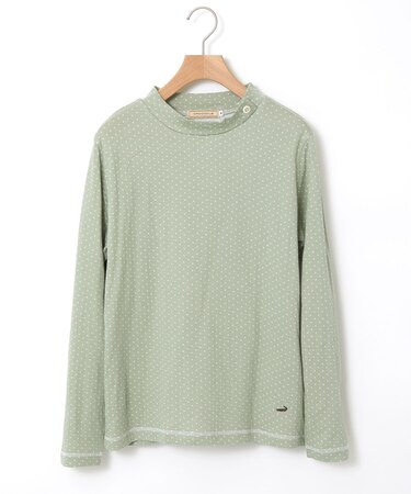 ドット柄 ハイネック プルオーバー