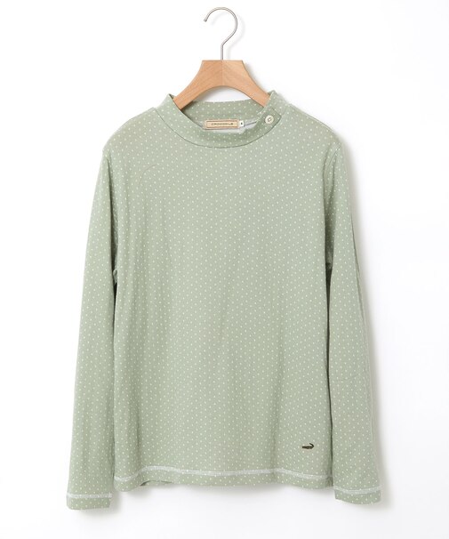 ドット柄 ハイネック プルオーバー