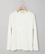クロコモチーフ チェーンステッチ風 プリントTシャツ