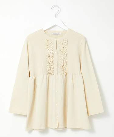 フロントフリル ペプラム カーディガン【一部店舗限定】