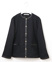 ウールライク ノーカラー ジャケット