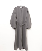 ウールブレンド パフスリーブ ワンピース