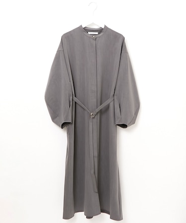 ウールブレンド パフスリーブ ワンピース